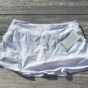 Lululemon Pace Rival Skirt Regular 4 way Stretch 13" White size 12 NWT tennis 🎾